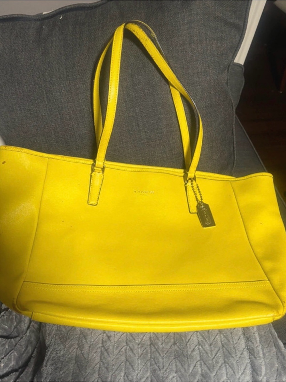Coach large tote bag 23576 yellow